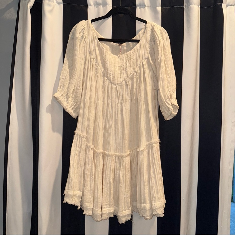 FREE PEOPLE • Cream Gauzy Cotton Dress
